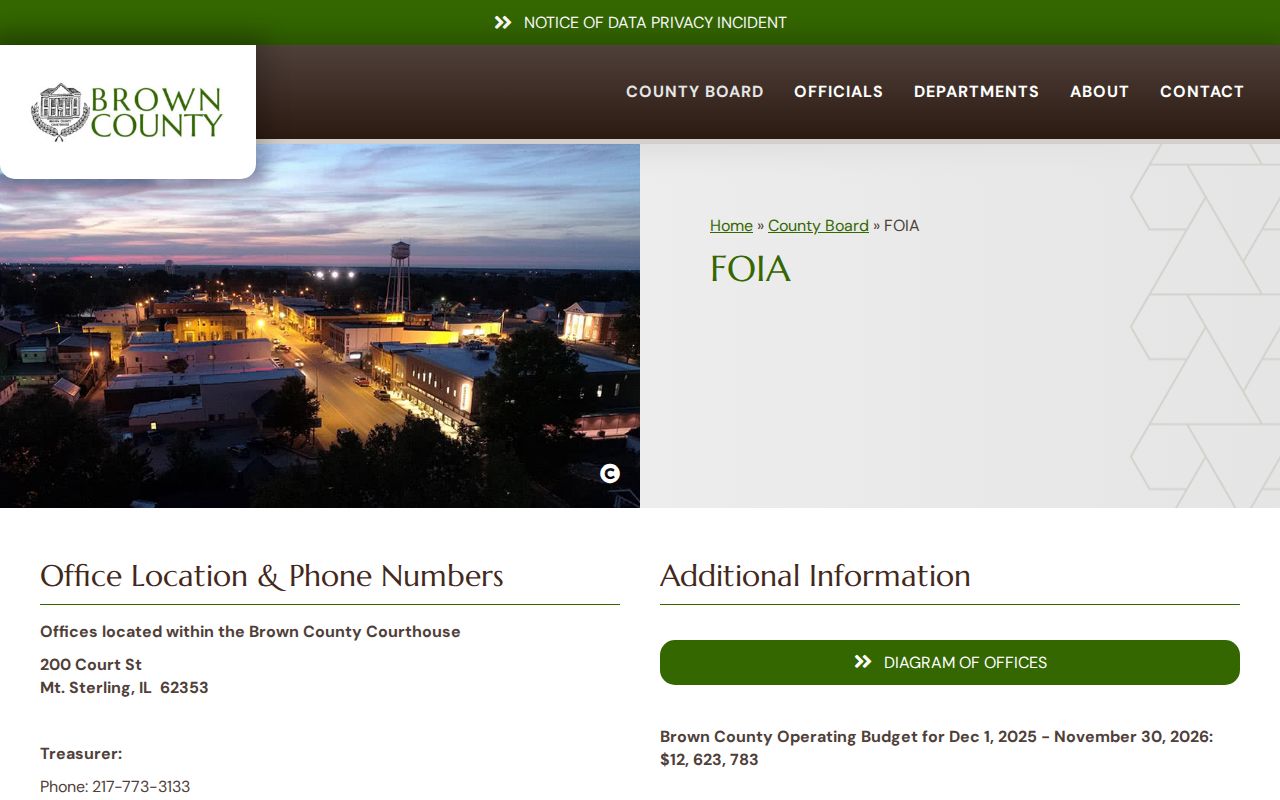 Brown County Illinois FOIA office contacts