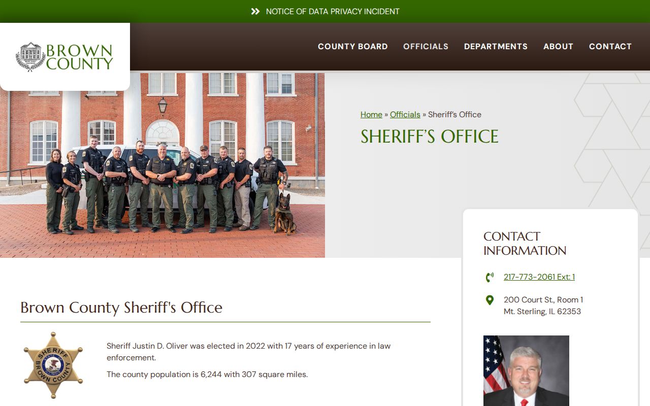 Brown County Sheriff's Office contact and records channel