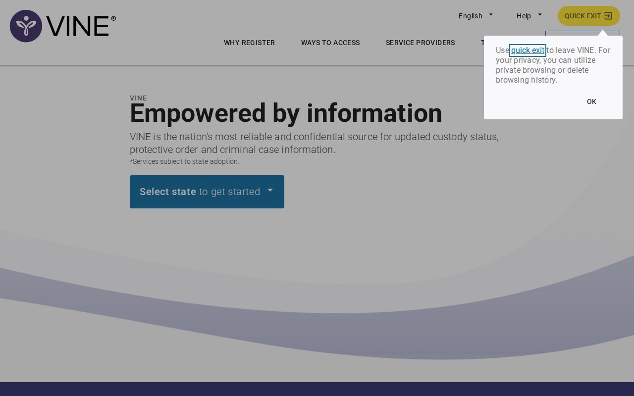 VINELink Illinois custody notification interface