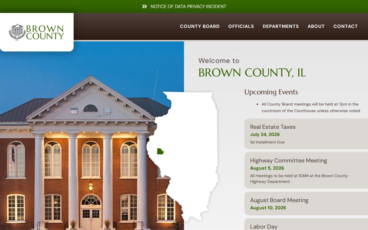 Brown County criminal history official county records page