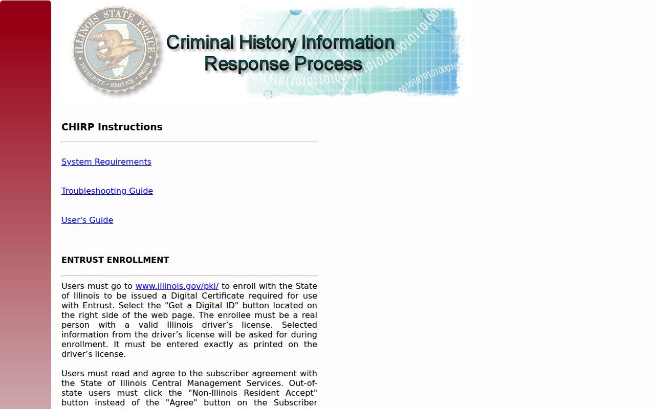 Mt. Sterling Brown County criminal history CHIRP conviction portal